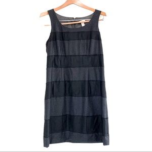 EUC J. Crew Wool Tiered Shift Dress - Navy/Black